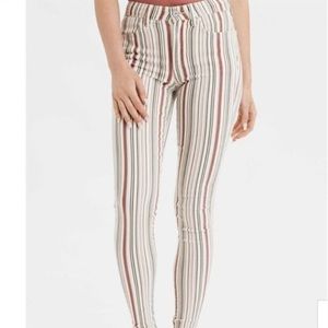 American Eagle Striped Hi-Rise Jeans